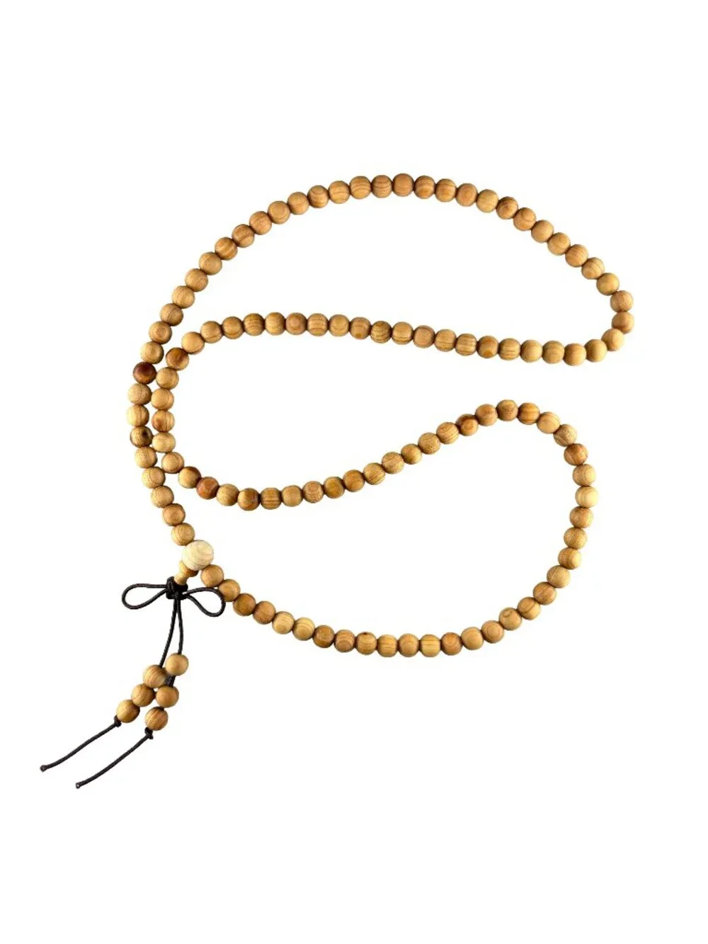 Natural Cypress Wood 108 Mala Beads 6mm Prayer Necklace Bracelet 10.5g